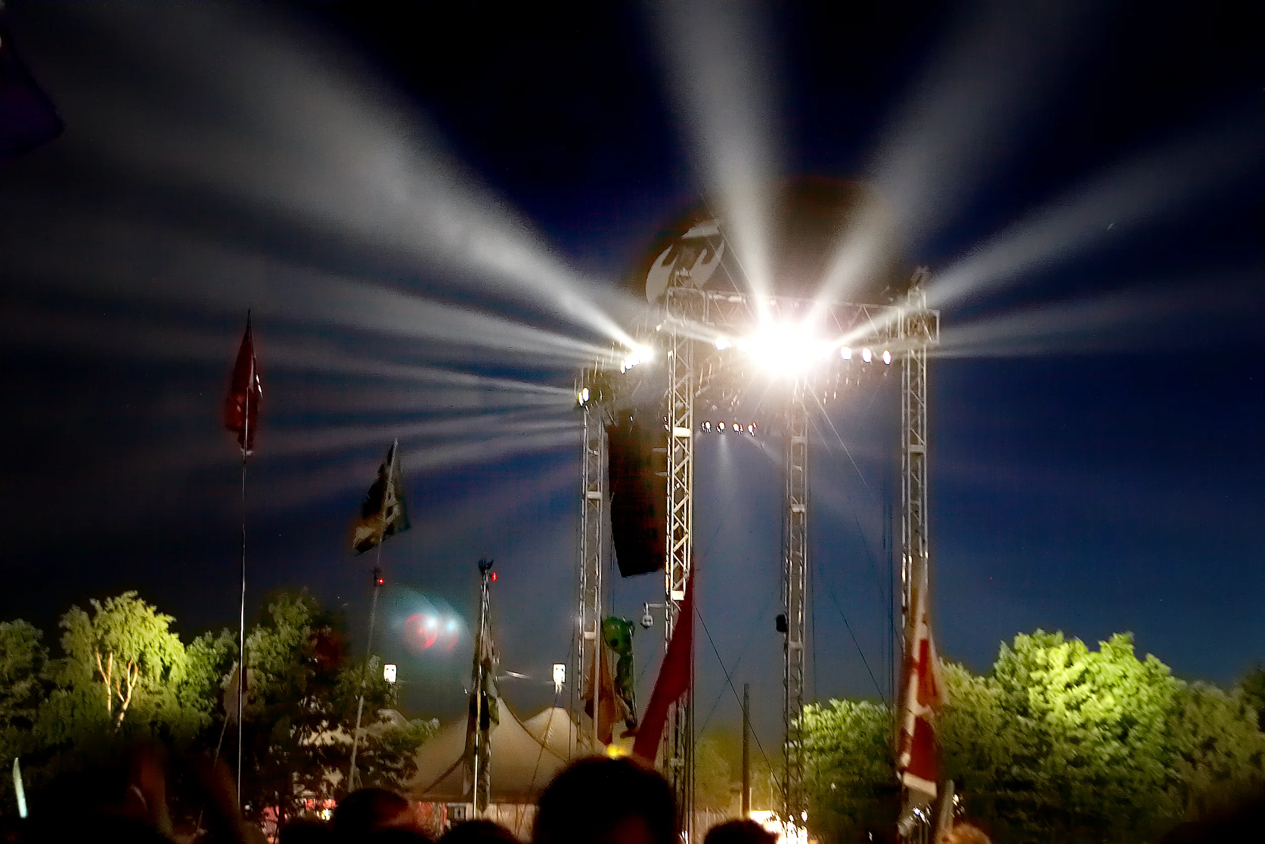 Roskilde Festival lysshow om natten