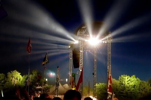 Roskilde Festival lysshow om natten